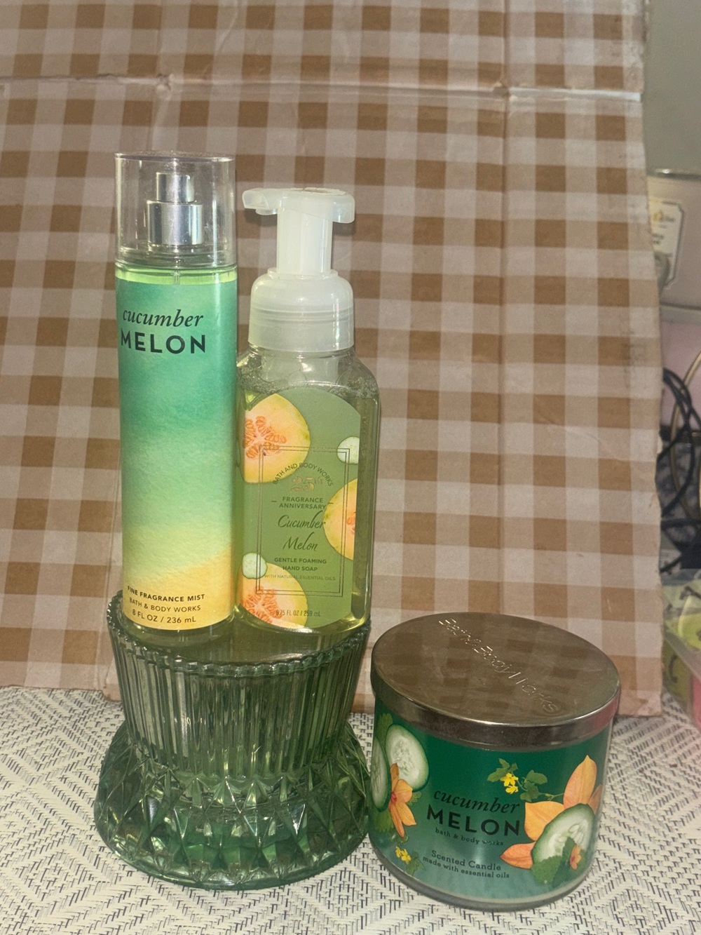 Bath & body Works, cucumber melon set